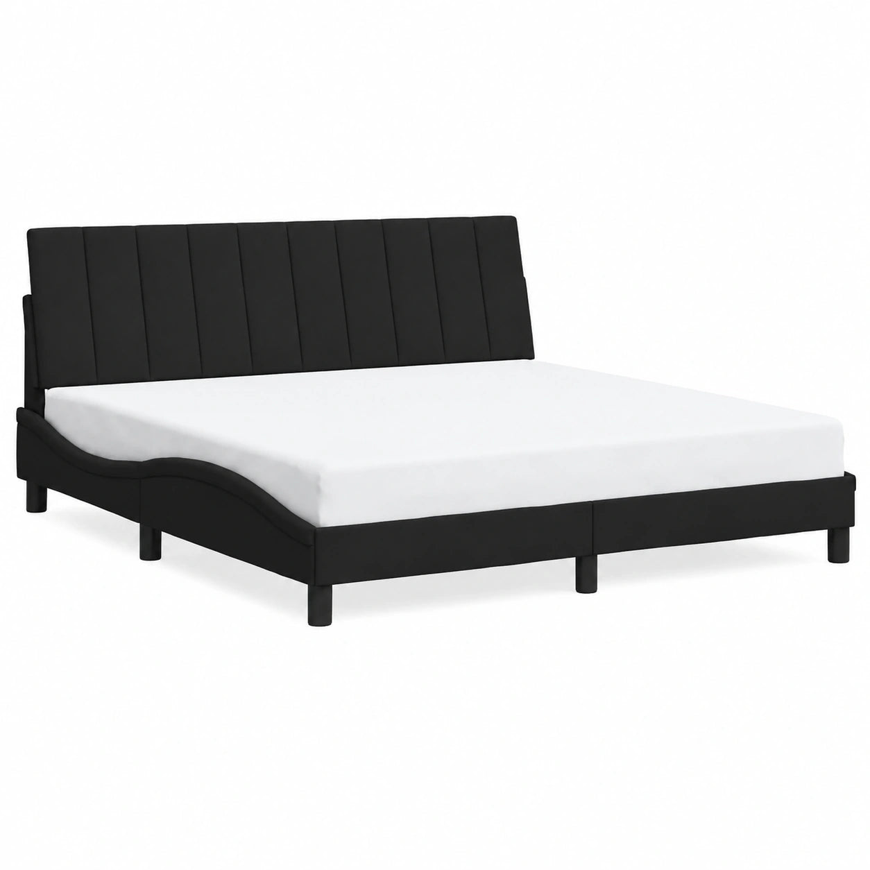 Cama de Terciopelo Negro 180x200 cm sin Colchón para Dormitorio
