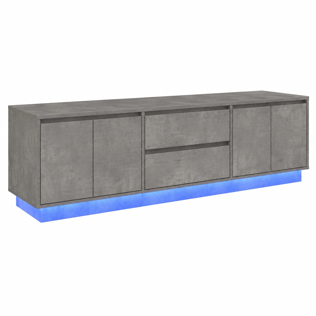 Mueble de TV con Luces LED y Acabado en Gris Hormigón, 160,5 x 41 x 50 cm, Ideal para Entretenimiento