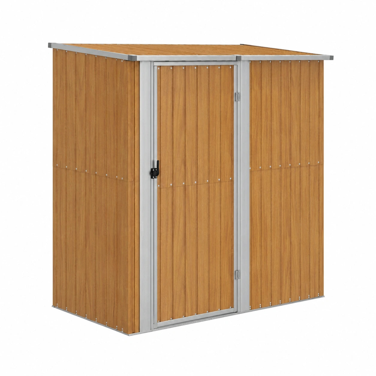 Cobertizo de Jardín de Acero Galvanizado 181x98x210 cm con Diseño de Madera