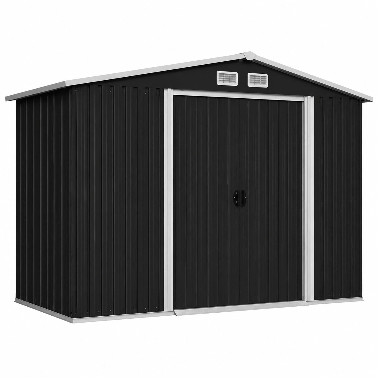 Cobertizo Metálico Homgoday de Exterior, 257x205x178 cm, Antracita