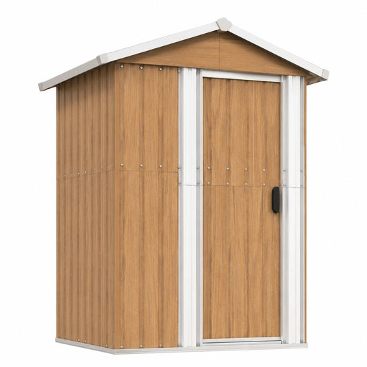 Cobertizo de Jardín de Acero Galvanizado Marrón 126x97.5x177 cm vidaXL
