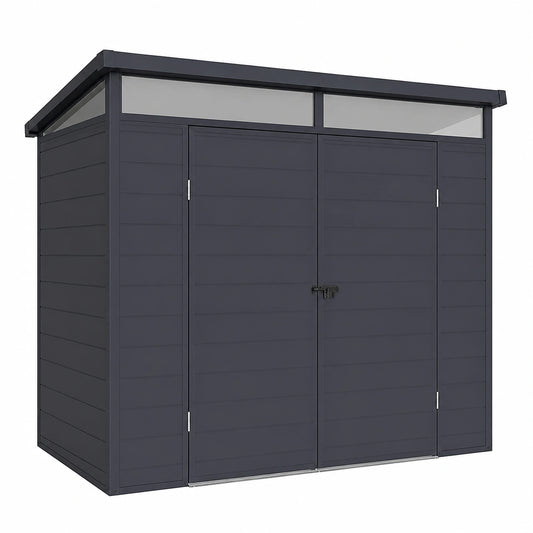 Caseta de Jardín de Resina Gris Antracita 4m² con Suelo - MINARO