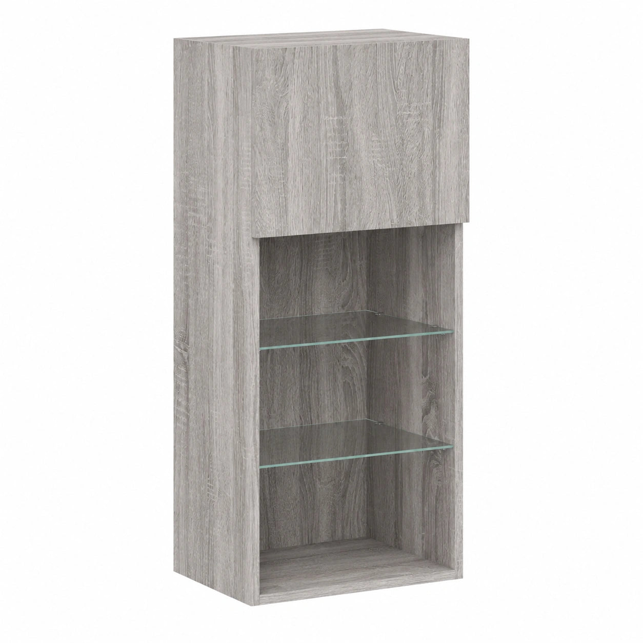 Centro de Entretenimiento Moderno con LED, Gris Sonoma, 40,5x30x90 cm, Montaje en Pared