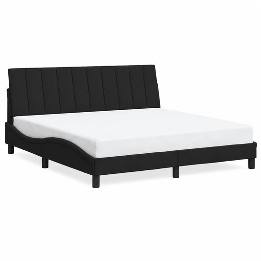Cama de Terciopelo Negro 180x200 cm sin Colchón para Dormitorio