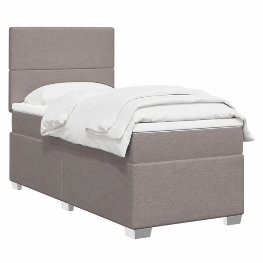 Somier de muelles con colchón gris 90x200 cm para dormitorio