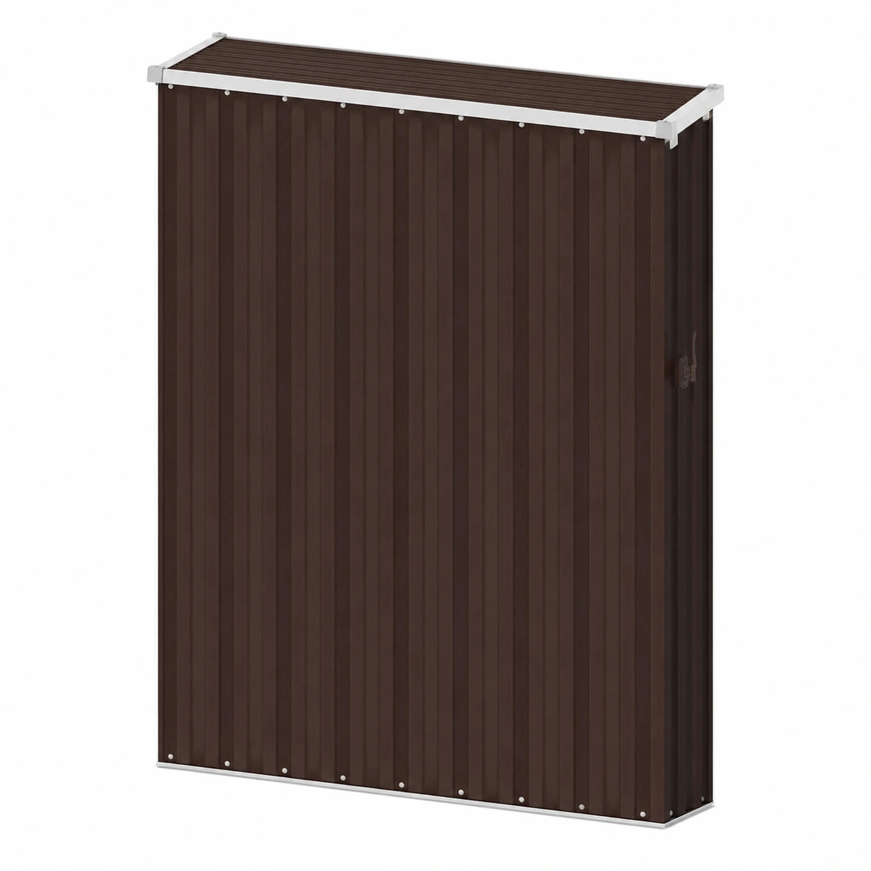 Caseta de jardín de acero galvanizado marrón, 87x98x148/159 cm, perfecta para almacenar herramientas y muebles de jardín