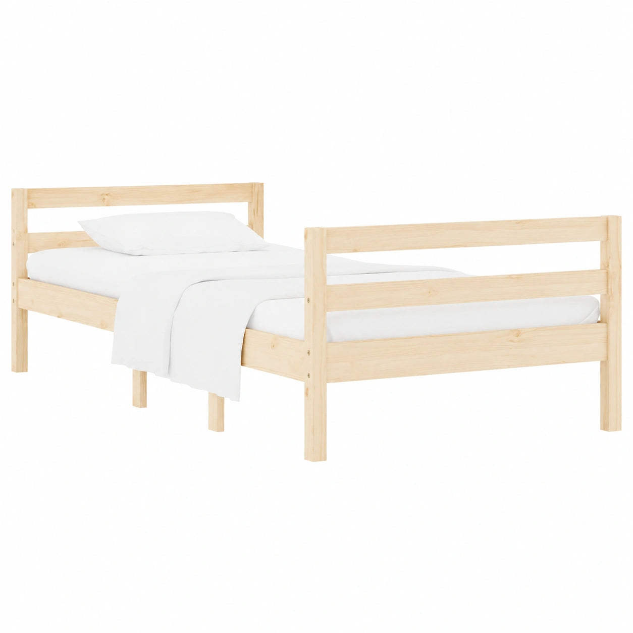 Homgoday Estructura de Cama 80x200 cm Madera de Pino Natural Moderna