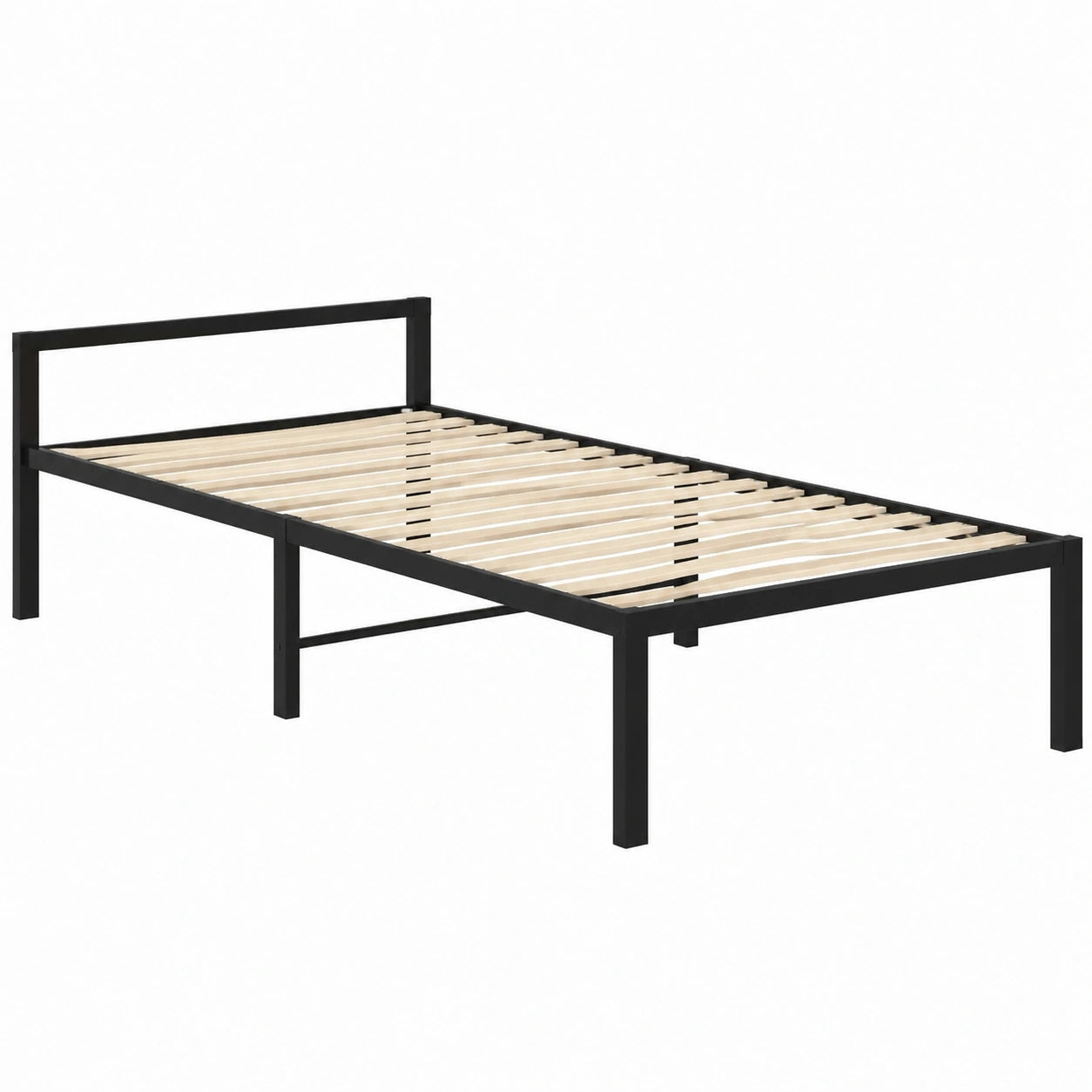 Estructura de Cama Metálica Negra 90x200 cm Homgoday para Dormitorio y Salón