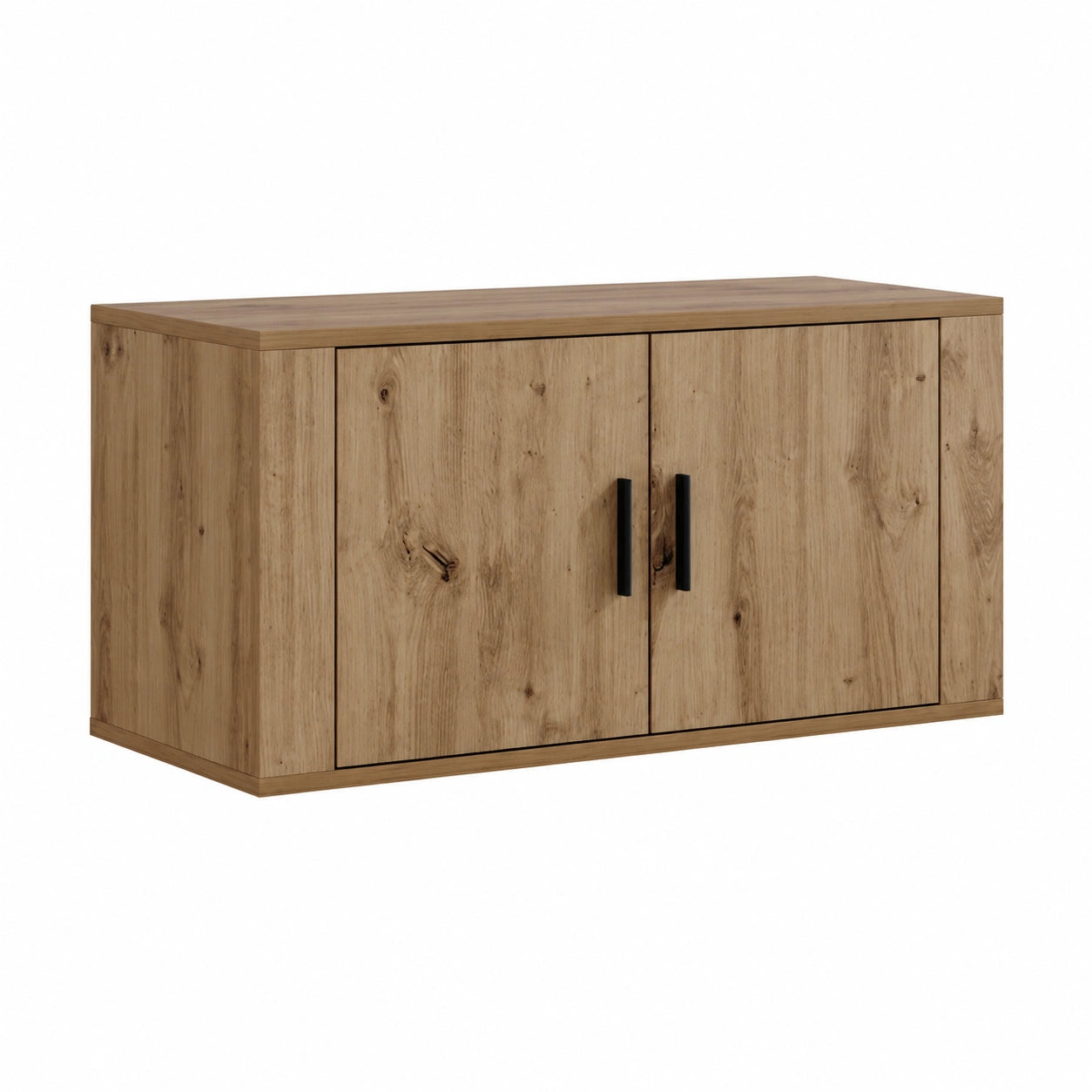 Centro de entretenimiento moderno de roble con puertas para sala de estar, 80x34,5x40 cm