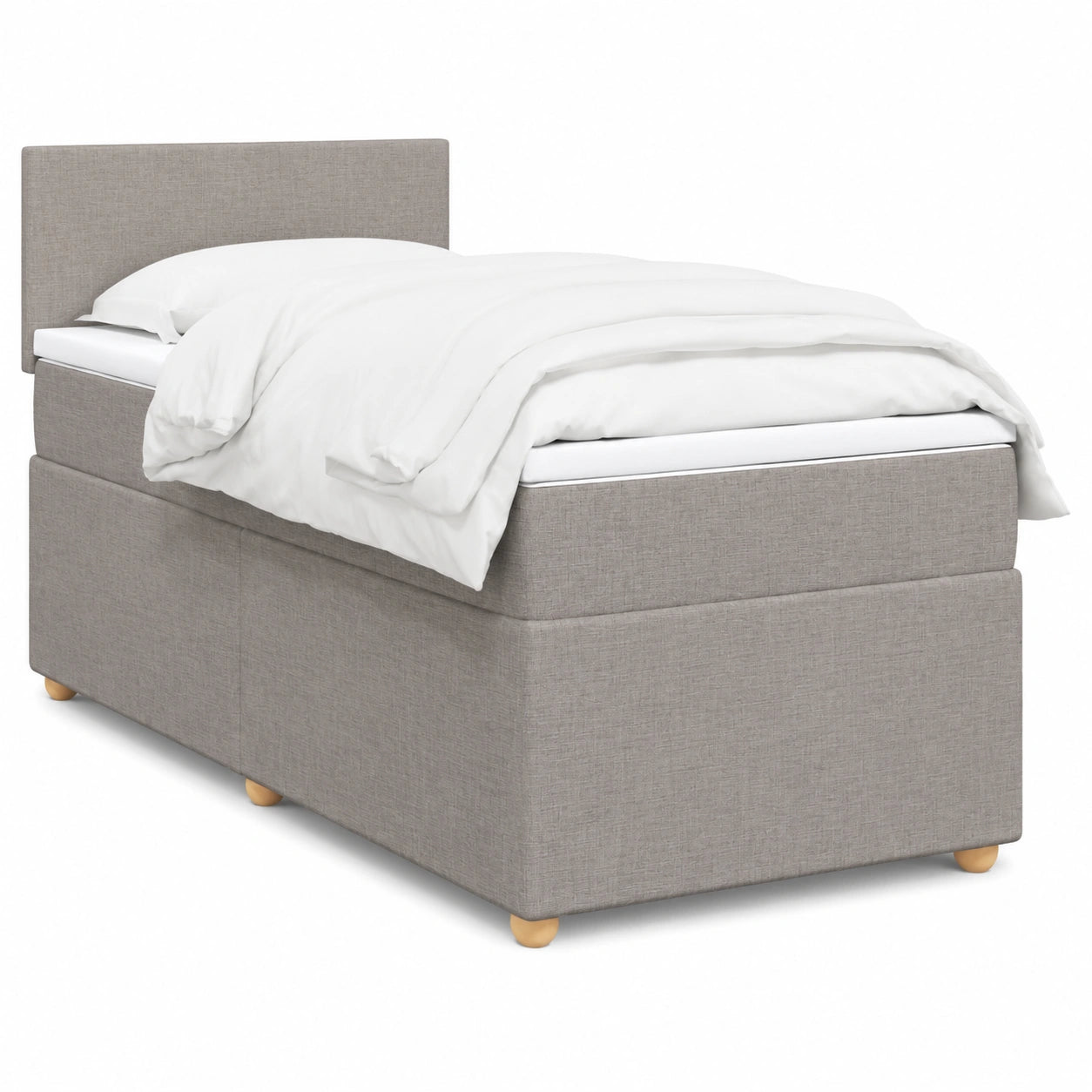 Somier Homgoday con colchón gris tórtola 90x200 cm, tela resistente, ideal para cama o sofá cama
