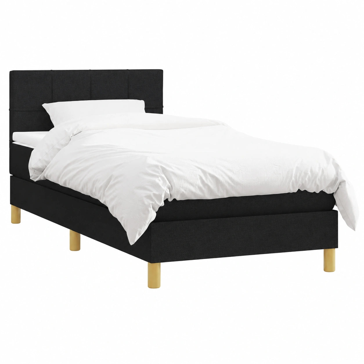 Cama con colchón negro 80x200 cm, estructura moderna para salón o dormitorio