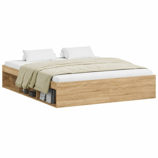Cama Super King de Roble Sonoma 180x200 cm - Estructura Moderna para Dormitorio