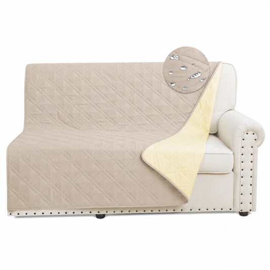 Cubierta Impermeable para Sofá DUJUIKE, Protector de Muebles para Mascotas y Niños, Color Crema, Tamaño 173-208cm