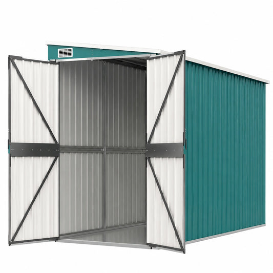 Caseta de Jardín de Acero Galvanizado Verde 118x288x178 cm